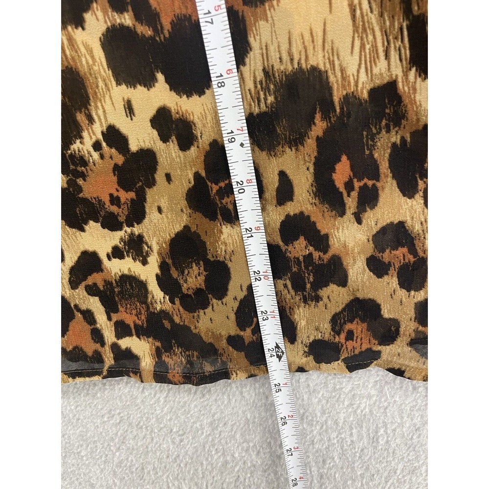 Beach Lunch Lounge Women's Blouse Animal Print Sheer V Neck Size XS 3/4 Sleeve - Picture 6 of 10